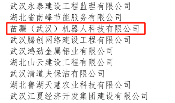 苗疆（武汉）机器人科技有限公司荣膺湖北省第十七届（2022-2023年度）“守合约重信用”企业殊荣